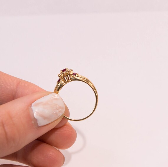 14K Ruby and Diamond Halo Ring - image 4