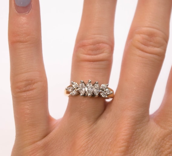 14k Marquis Diamond Band