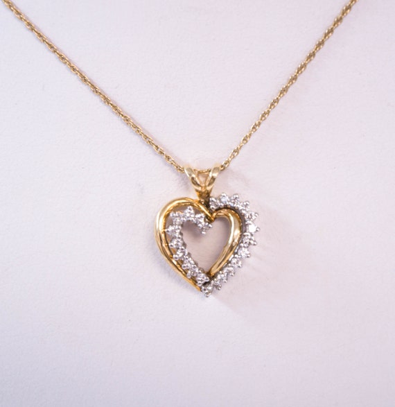 14k Diamond Heart Pendant