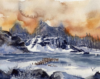 Watercolor The Long Dark Art Poster, Video Game Gift
