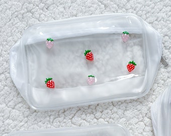 Clear Strawberry Zip Pouch