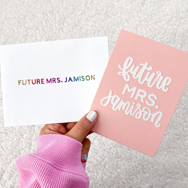 Custom Future Mrs. Card | Hand lettered | Personalized | Bridal Shower Card
