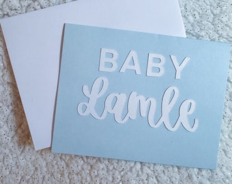 Custom Baby Shower Card | Hand lettered | Personalized