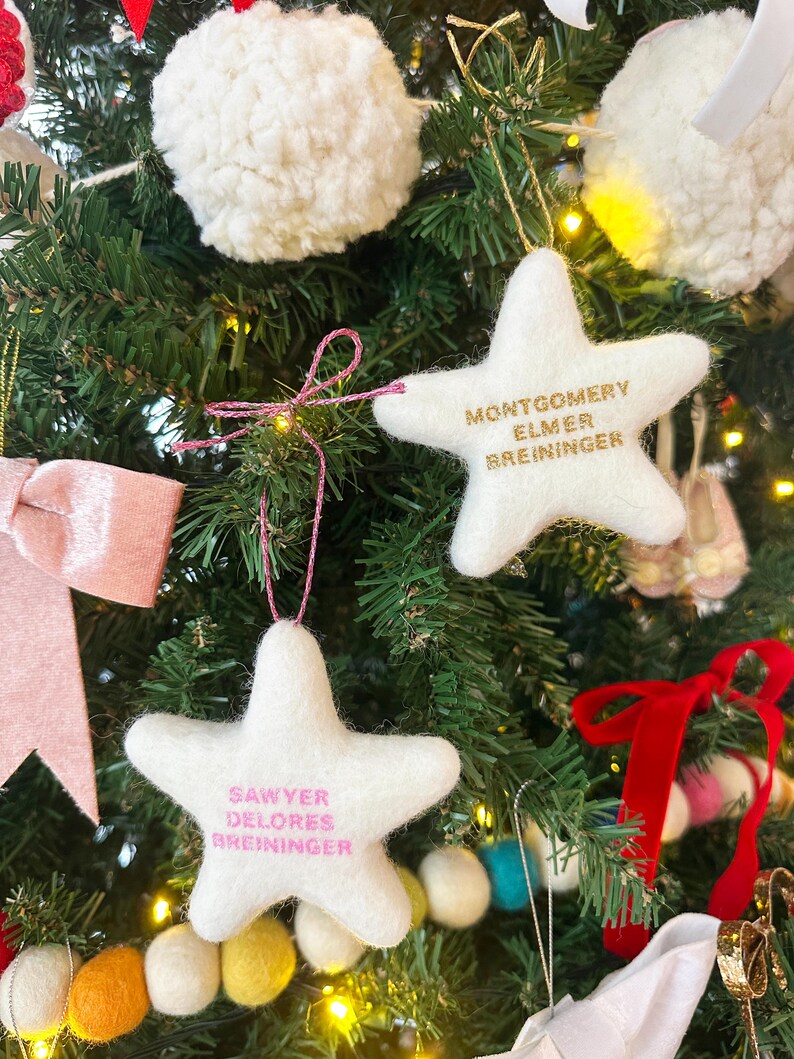 Baby Felt Star Christmas Ornaments | Custom Baby's First Christmas Bild 5