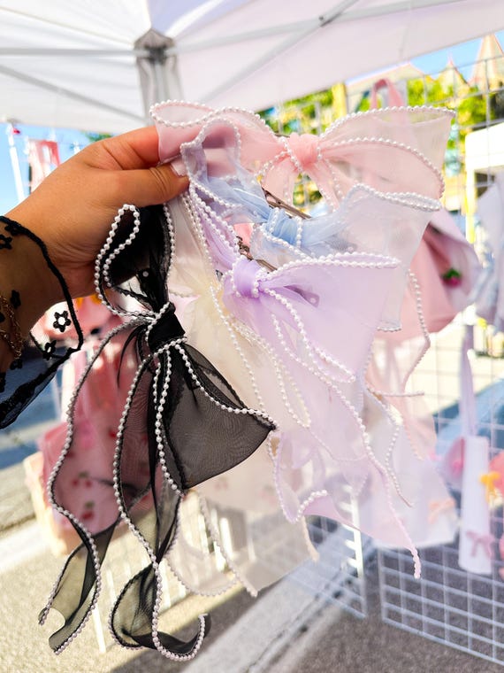 Pearl Hair Bow - Etsy display picture 1