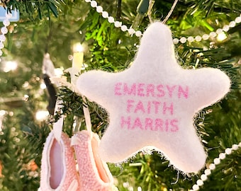 Baby Felt Star Christmas Ornaments | Baby's First Christmas