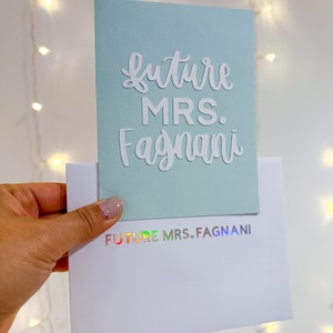Custom Future Mrs. Card | Hand Lettered | Personalized | Bridal Shower ...