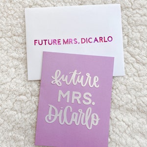 Custom Future Mrs. Card | Hand Lettered | Personalized | Bridal Shower ...