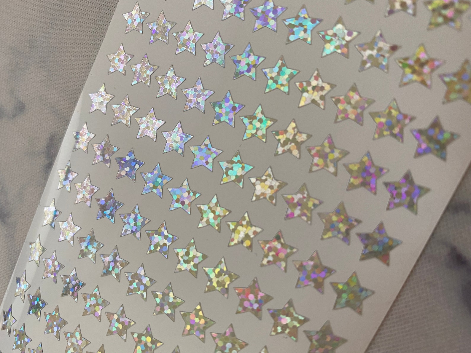 Mini Silver Glitter Holographic Star Stickers 250 Stars - Etsy