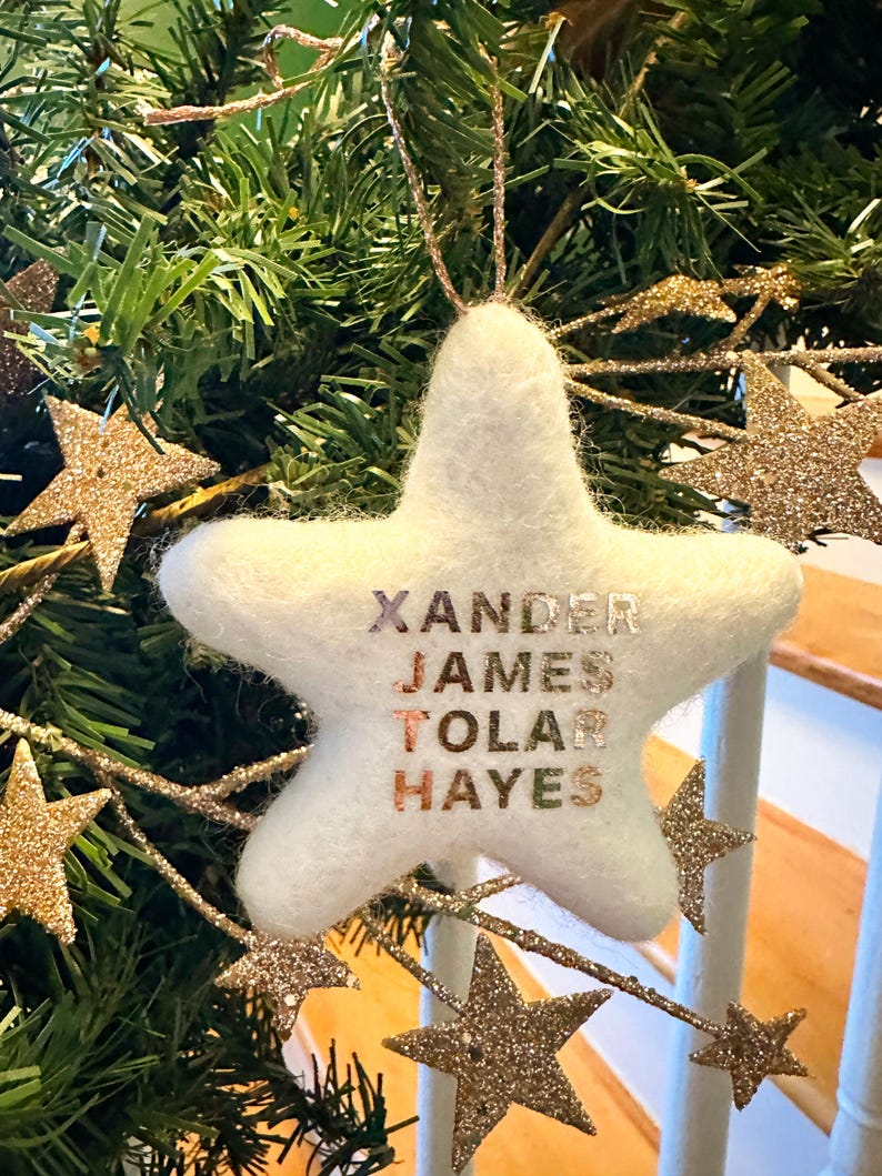 Baby Felt Star Christmas Ornaments | Custom Baby's First Christmas Bild 4
