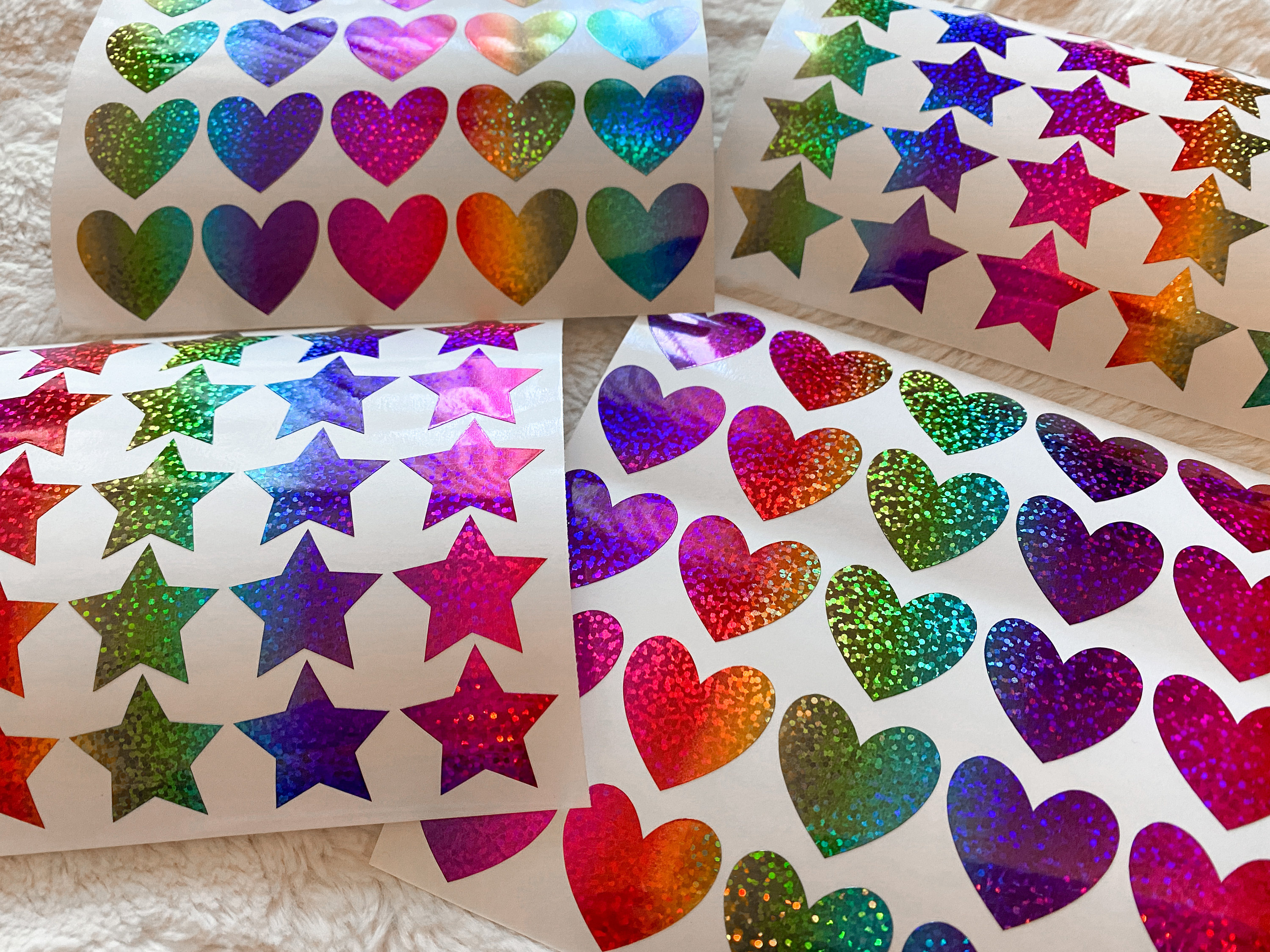 Mini Rainbow Glitter Stars Stickers