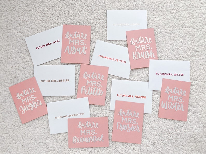 Custom Future Mrs. Card | Hand Lettered | Personalized | Bridal Shower ...