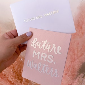 Custom Future Mrs. Card | Hand Lettered | Personalized | Bridal Shower ...