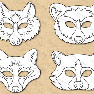New Year Fox Mask PDF Instant_download Half Head Mask / DIY 