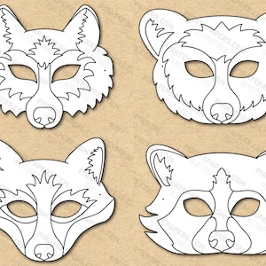 New Year Fox Mask PDF Instant_download Half Head Mask / DIY 