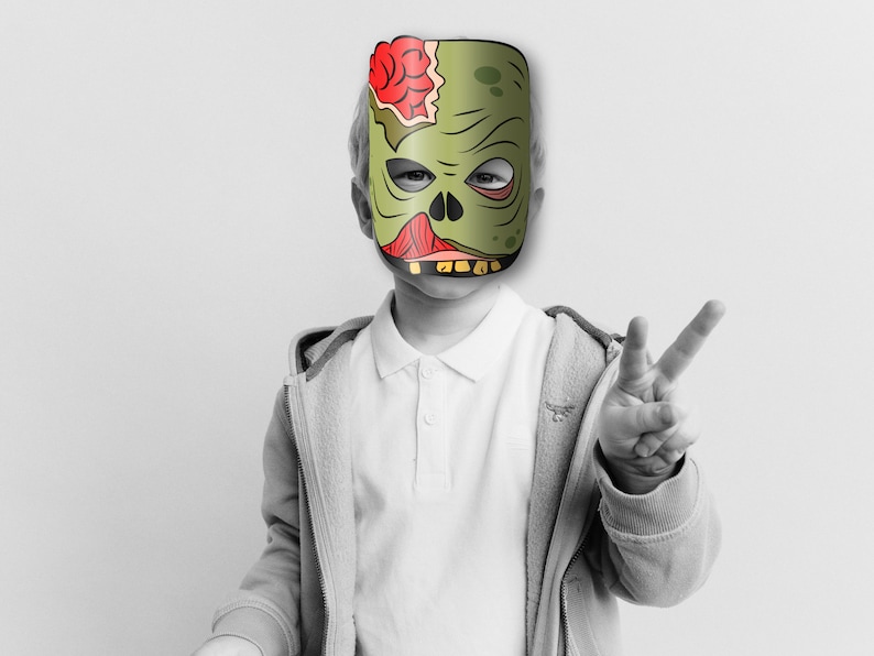 Zombie Mask Printable Paper DIY for Kids and Adults. PDF Etsy