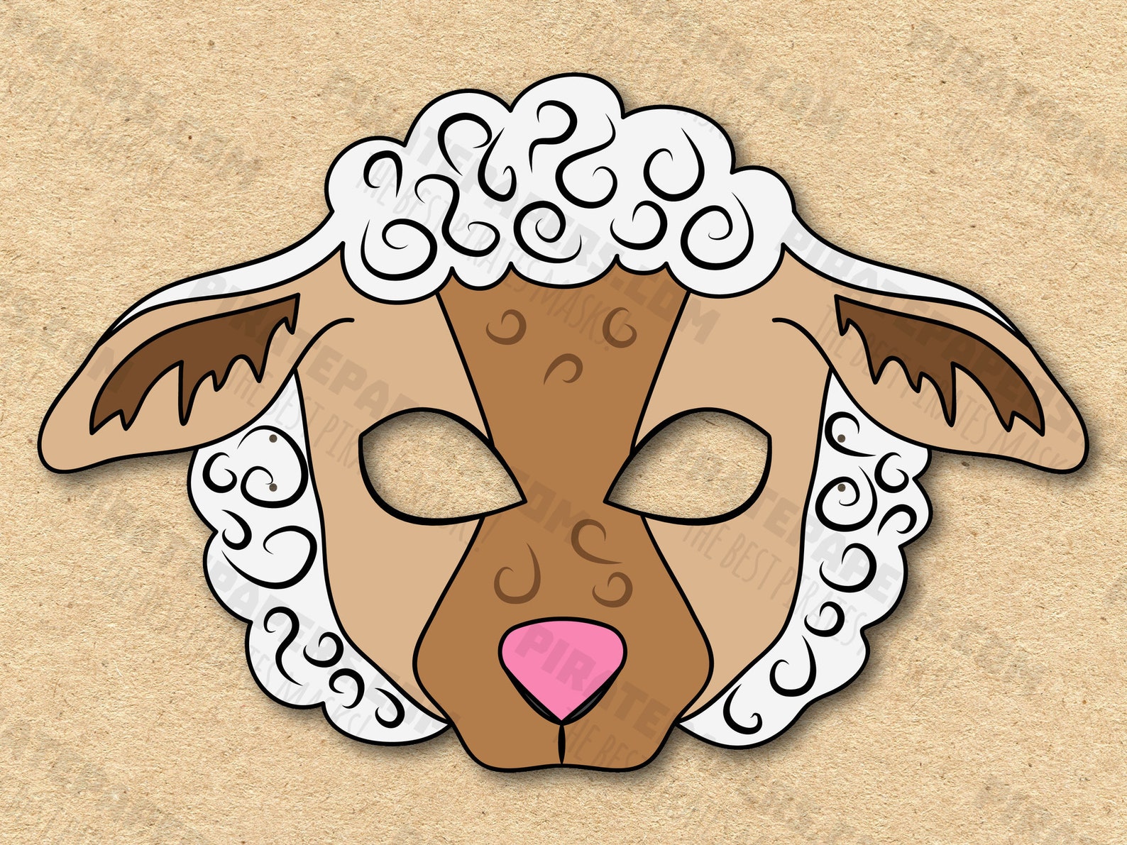Máscaras de Oveja Imprimibles Color + Colorante, Papel DIY para Niños y ...