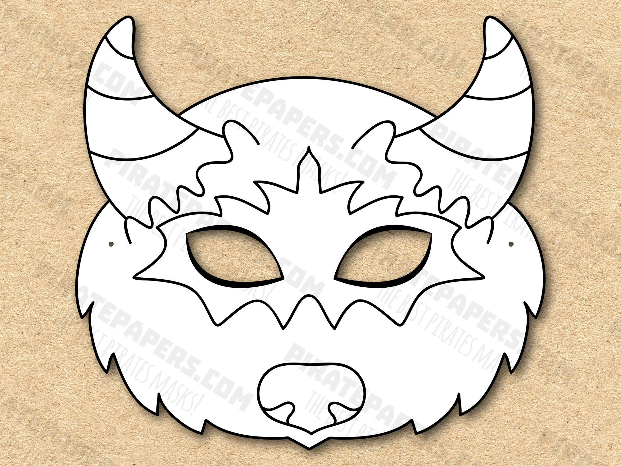 Monster #7 Mask Printable Coloring Paper DIY for Kids and Adults PDF Monster #7 Mask Printable Coloring Paper DIY for Kids and Adults PDF