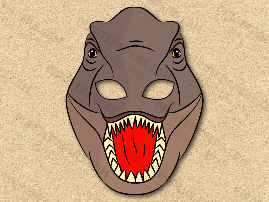 Dinosaur T-rex Mask Printable, Tyrannosaurus Rex, Trex, Paper DIY for ...