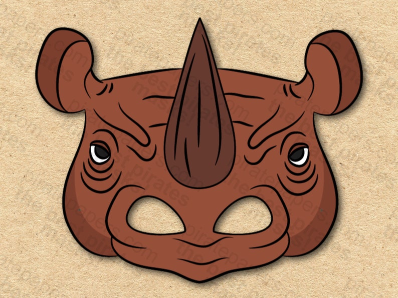 Rhino Mask Printable Paper DIY for Kids and Adults. PDF - Etsy