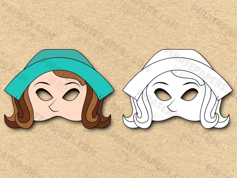Mother Color + Coloring Printable Mask (little Red Riding Hood), Paper DIY for Kids and Adults ...