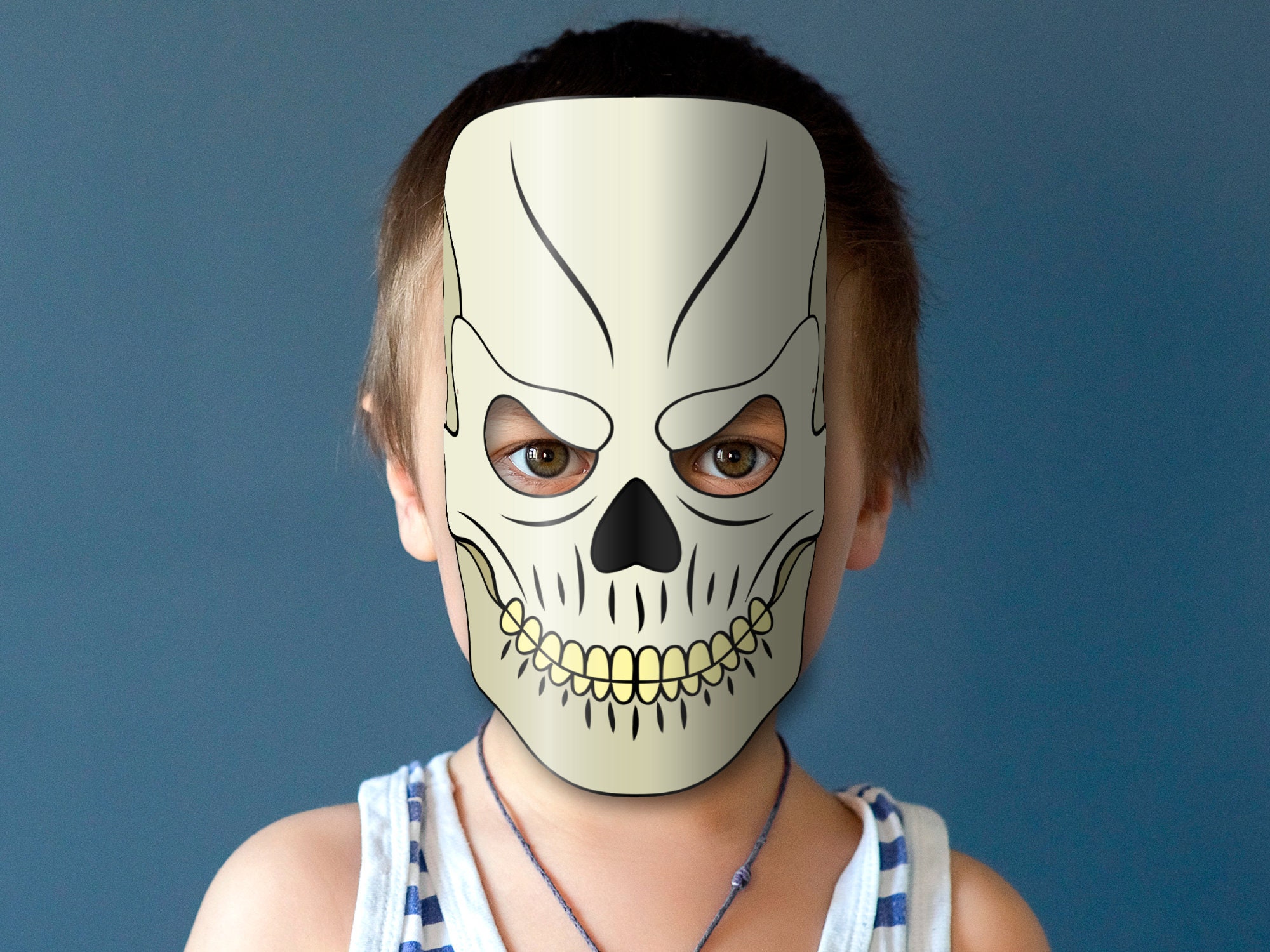 Masque Tête De Mort Halloween Pour Enfant | Taille Unique | Effrayant Et Fun