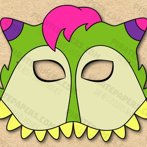 Monster #2 Mask Printable, Paper DIY For Kids And Adults. PDF Template. Instant Download. For Birthday, Halloween, Party, Costumes.