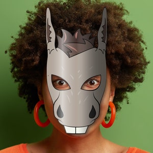 Donkey Mask Printable, Paper DIY for Kids and Adults. PDF Template ...