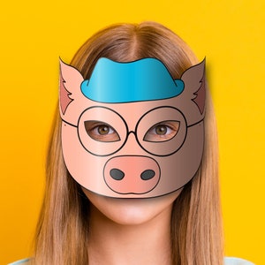 Pig #3 Mask Printable (the Three Little Pigs), Paper DIY for Kids and ...