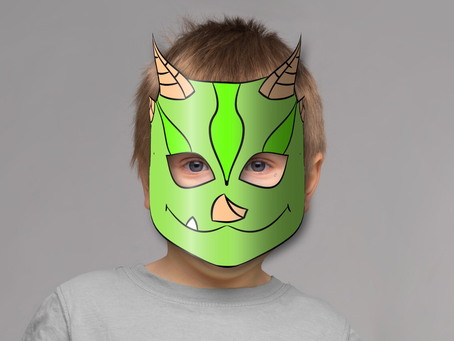 Baby Dragon Mask Printable, Paper DIY for Kids and Adults. PDF Template ...