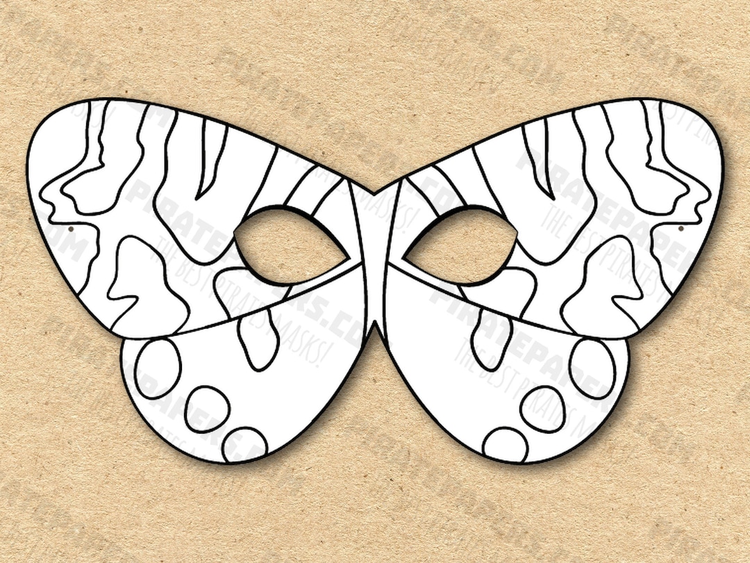 Butterfly Mask Printable Coloring Garden Tiger, Paper DIY for Kids and ...