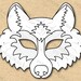 White Wolf Masks Printable Color Coloring, Paper DIY for Kids and ...