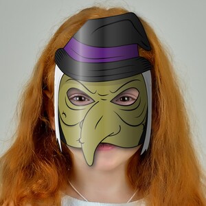 Witch Mask Printable, Paper DIY for Kids and Adults. PDF Template ...