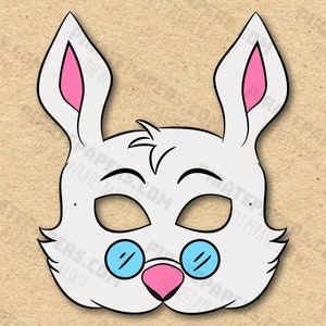 White Rabbit Mask Printable (Alice in Wonderland), Paper DIY For Kids And Adults. PDF Template. Instant Download. For Birthdays, Halloween.