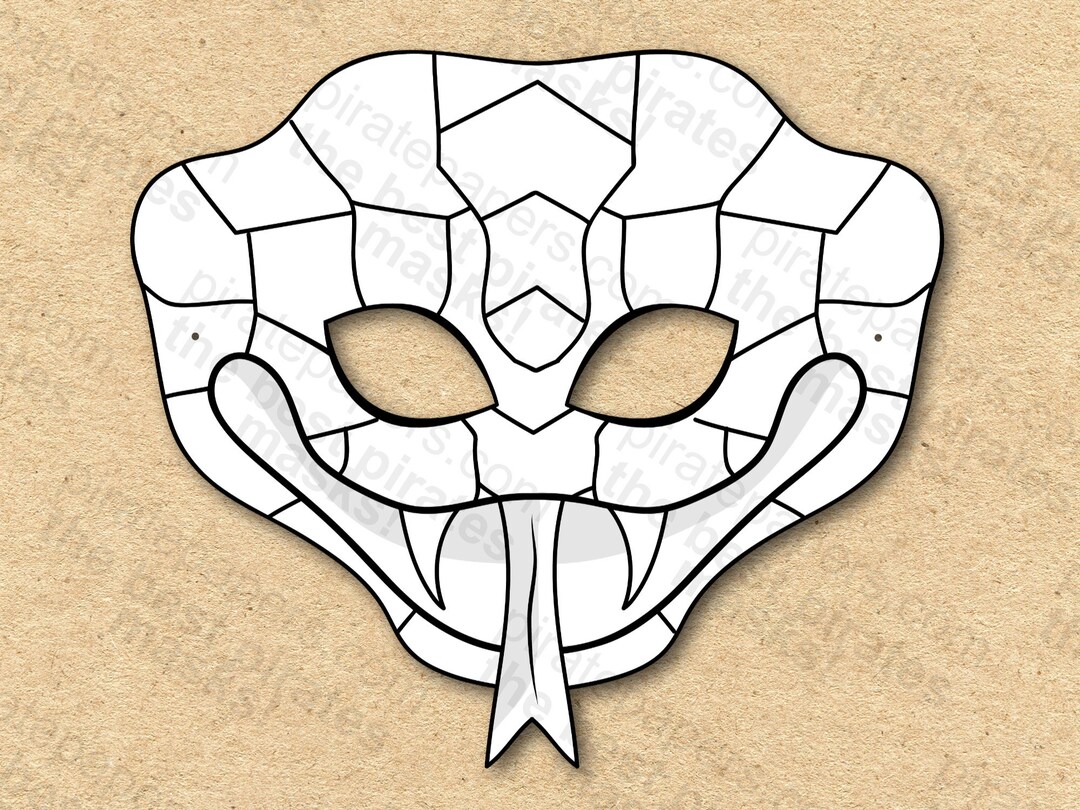 Snake Mask Printable Coloring Paper DIY for Kids and Adults. - Etsy