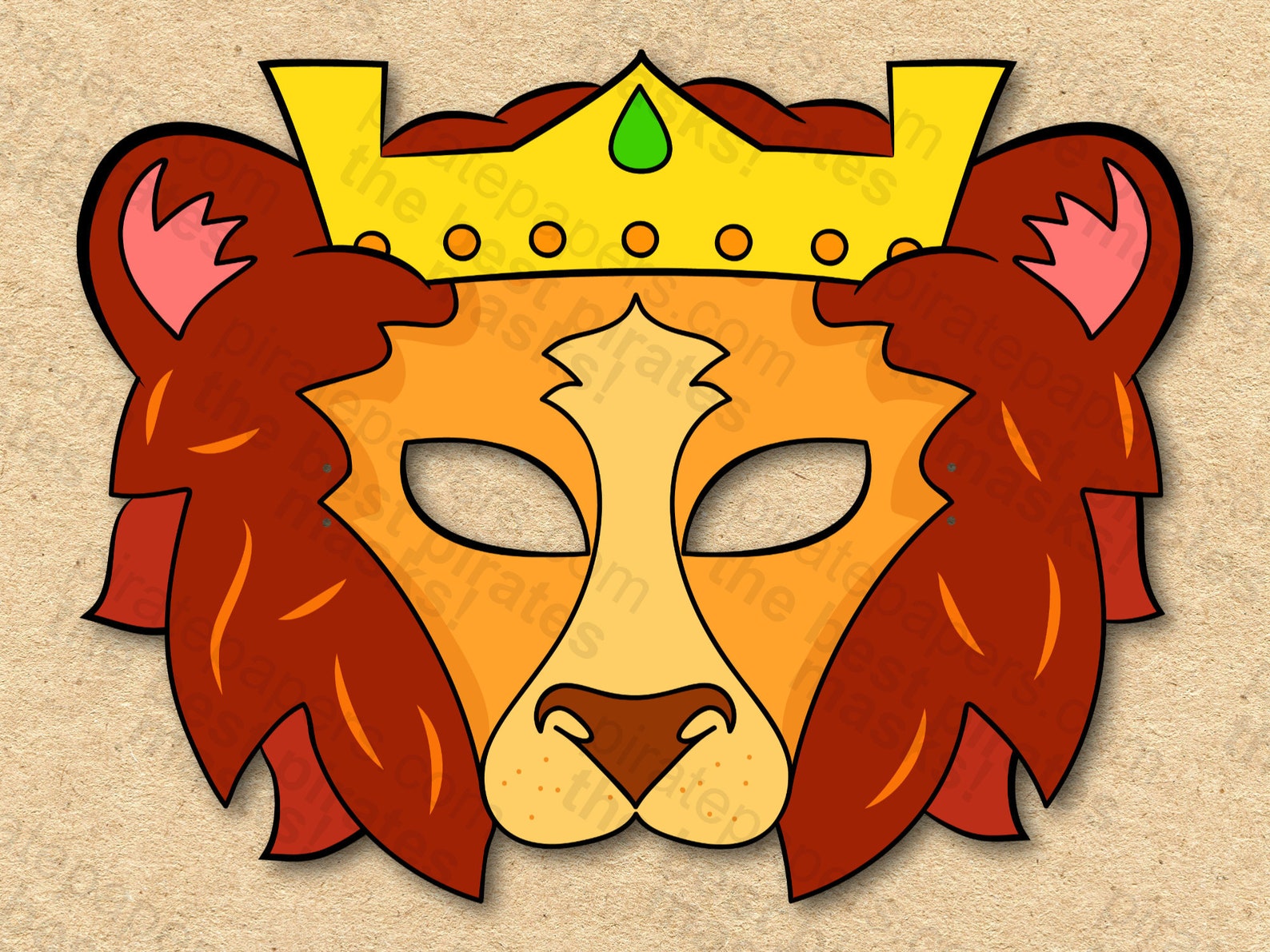 Lion King Mask Printable Paper DIY for Kids and Adults. PDF Etsy