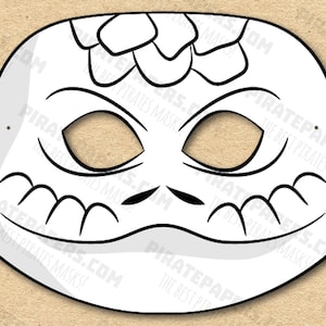 Lizard Mask Printable Coloring, Paper DIY For Kids And Adults. PDF Template. Instant Download. For Birthdays, Halloween, Party, Costumes.