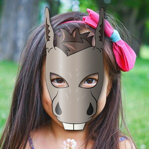 Donkey Mask Printable, Paper DIY for Kids and Adults. PDF Template ...