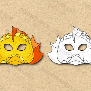 Fish Masks Printable Color + Coloring, Paper DIY For Kids And Adults. PDF Template. Instant Download. For Birthdays, Halloween, Costumes.