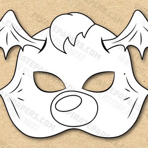 Monster #3 Mask Printable Coloring, Paper DIY For Kids And Adults. PDF Template. Instant Download. For Birthdays, Halloween, Party, Costumes