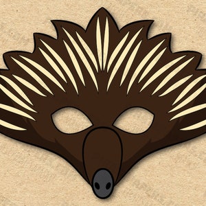 Echidna Mask Printable, Paper DIY For Kids And Adults. PDF Template. Instant Download. For Birthdays, Halloween, Party, Costumes.