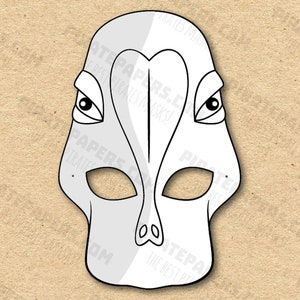 Dinosaur Amphicoelias Fragillimus Mask Printable Coloring, Paper DIY For Kids And Adults. PDF Template. Instant Download. Halloween, Party.