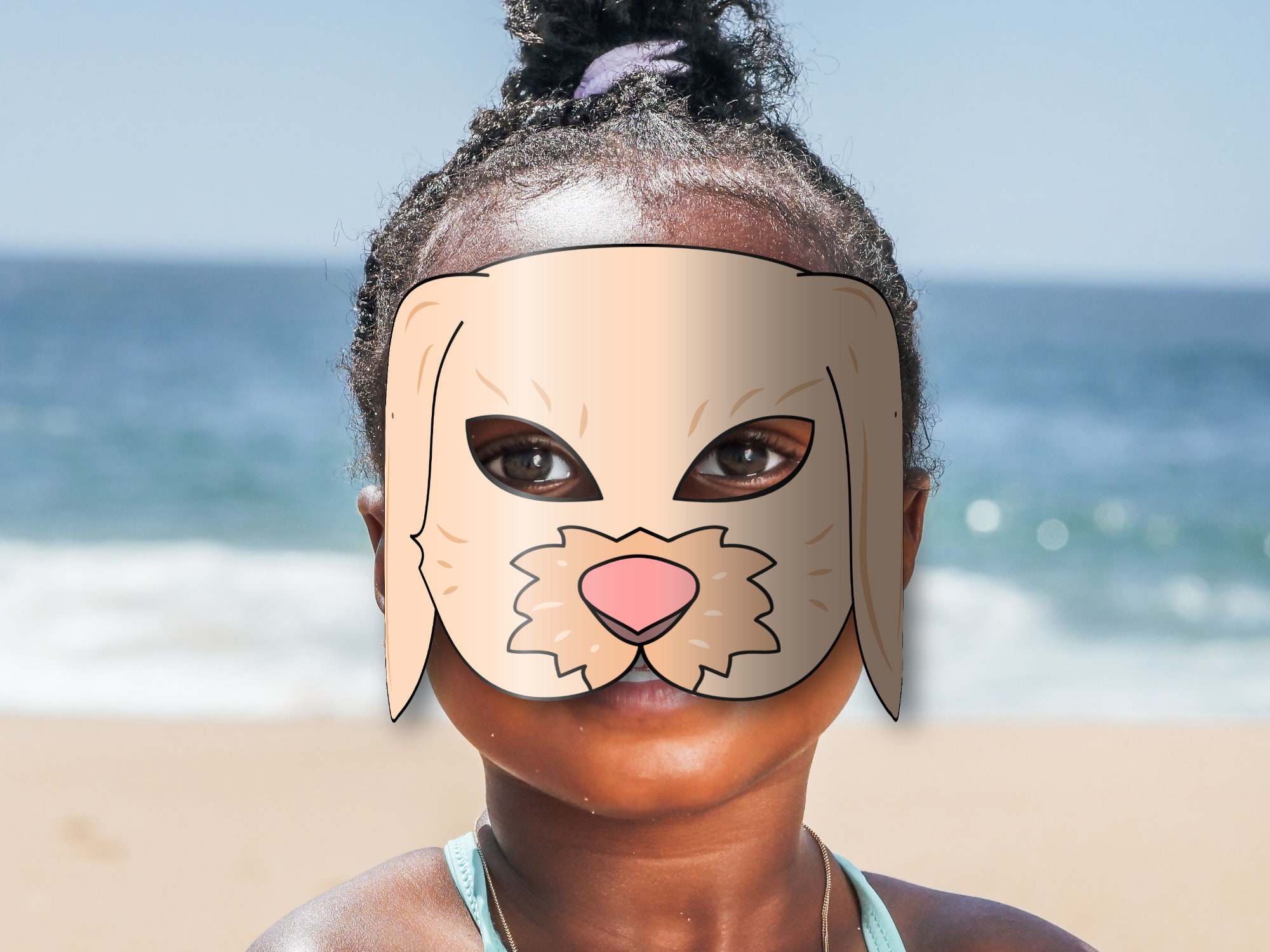 Rabbit Mask Printable, Paper DIY for Kids and Adults. PDF Template ...