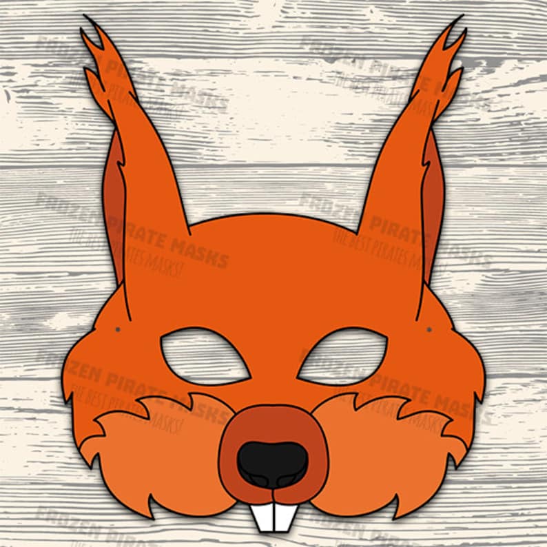 Squirrel Printable Mask Etsy