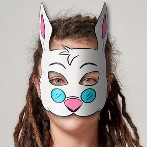 White Rabbit Mask Printable (alice in Wonderland), Paper DIY for Kids ...