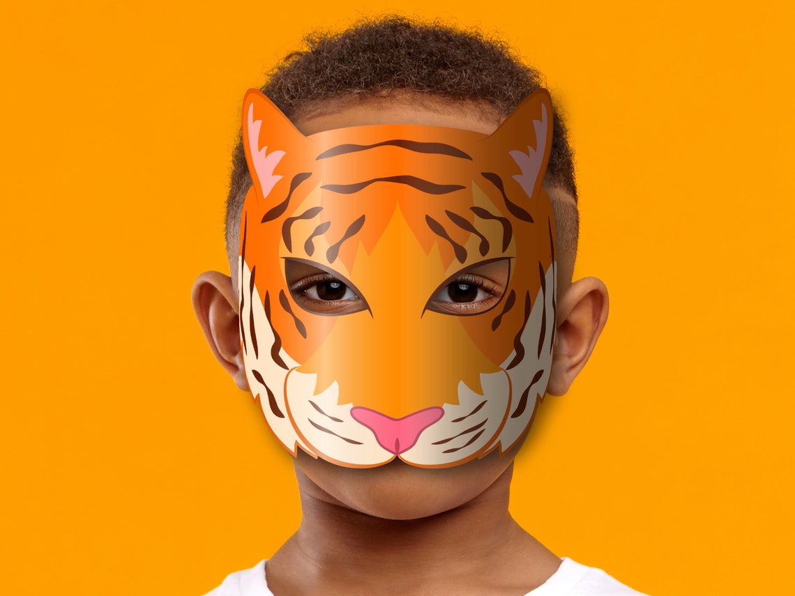 Tiger Mask Printable, Paper DIY for Kids and Adults. PDF Template ...