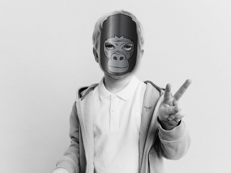 Gorilla Mask Printable Paper DIY for Kids and Adults. PDF - Etsy