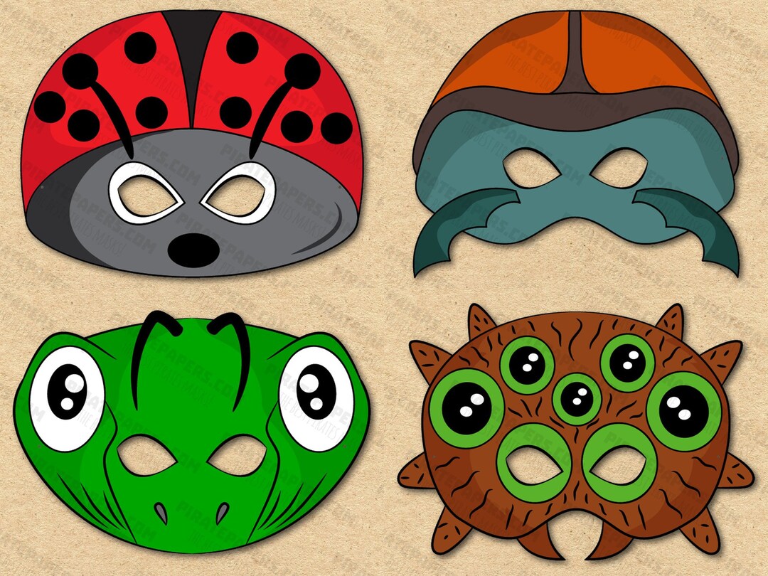 Bugs and Insects 2 Masks Printable, Ladybird, Beetle,