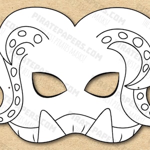 Monster #1 Mask Printable Coloring, Paper DIY For Kids And Adults. PDF Template. Instant Download. For Birthdays, Halloween, Party, Costumes