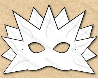 Máscara solar para colorear imprimible, papel DIY para niños y adultos. Plantilla PDF. Descarga instantánea. Para cumpleaños, Halloween, fiestas, disfraces.